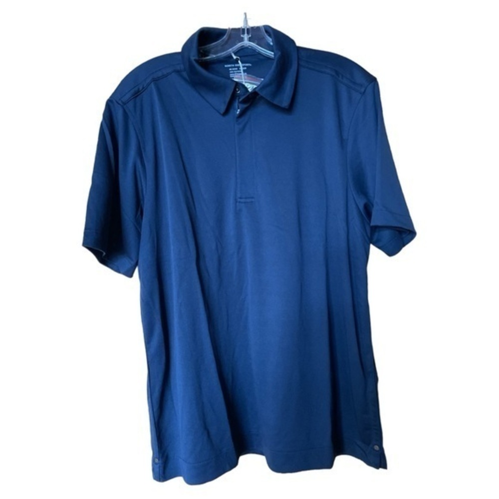 North End Sport Men’s Performance‎ Polo Shirt Wicking UV Protect Navy Large NWT